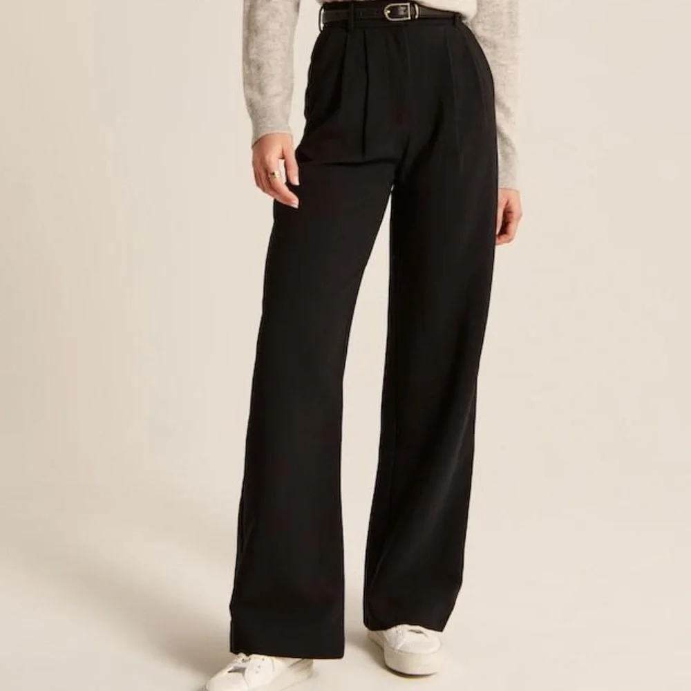 Abercrombie & Fitch Wide Leg Sloan Tailored Pant black xs - Picture 2 of 12